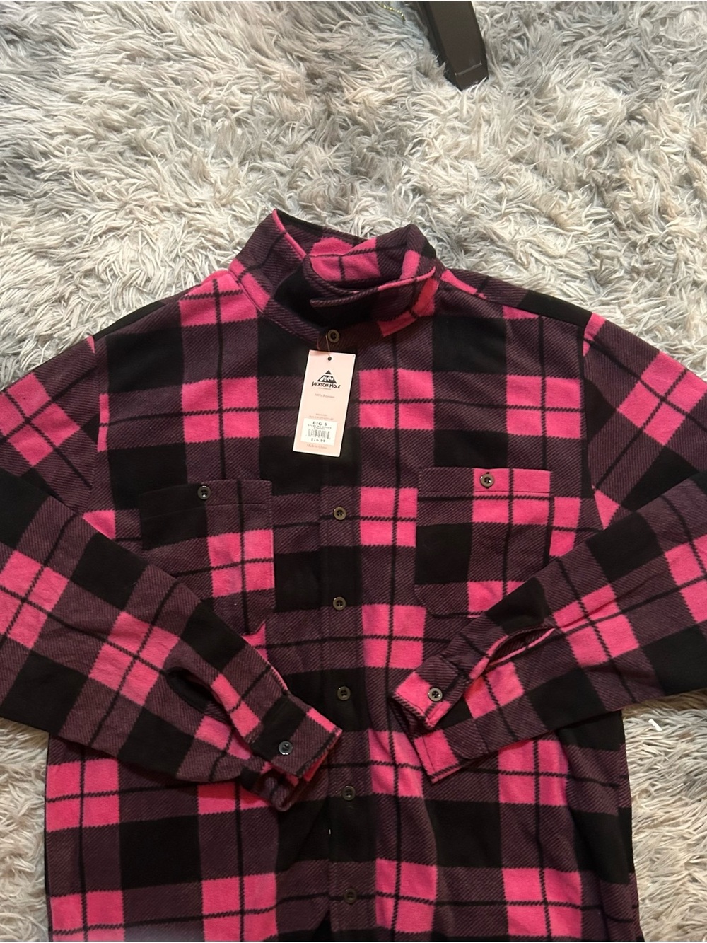 Jackson Hole Hot Pink & Black Plaid Button-Up